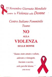 25 novembre giornata mondiale sul femminicidio l’amore non è possesso.